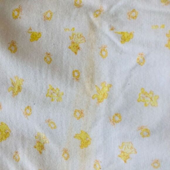 vintage carters receiving blanket crib sheet tiny yellow puppy cat bear crafts - Picture 5 of 8
